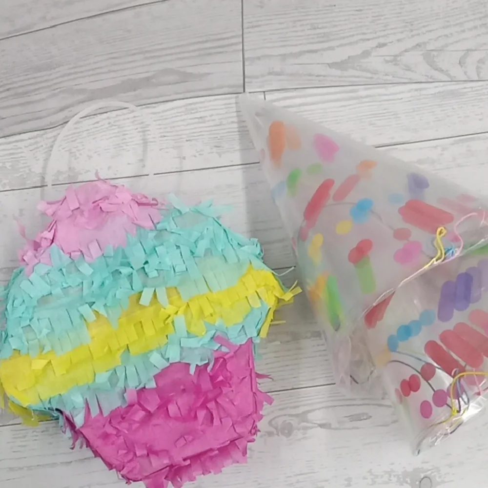 Colorful Unicorn and Cake Piñata Set